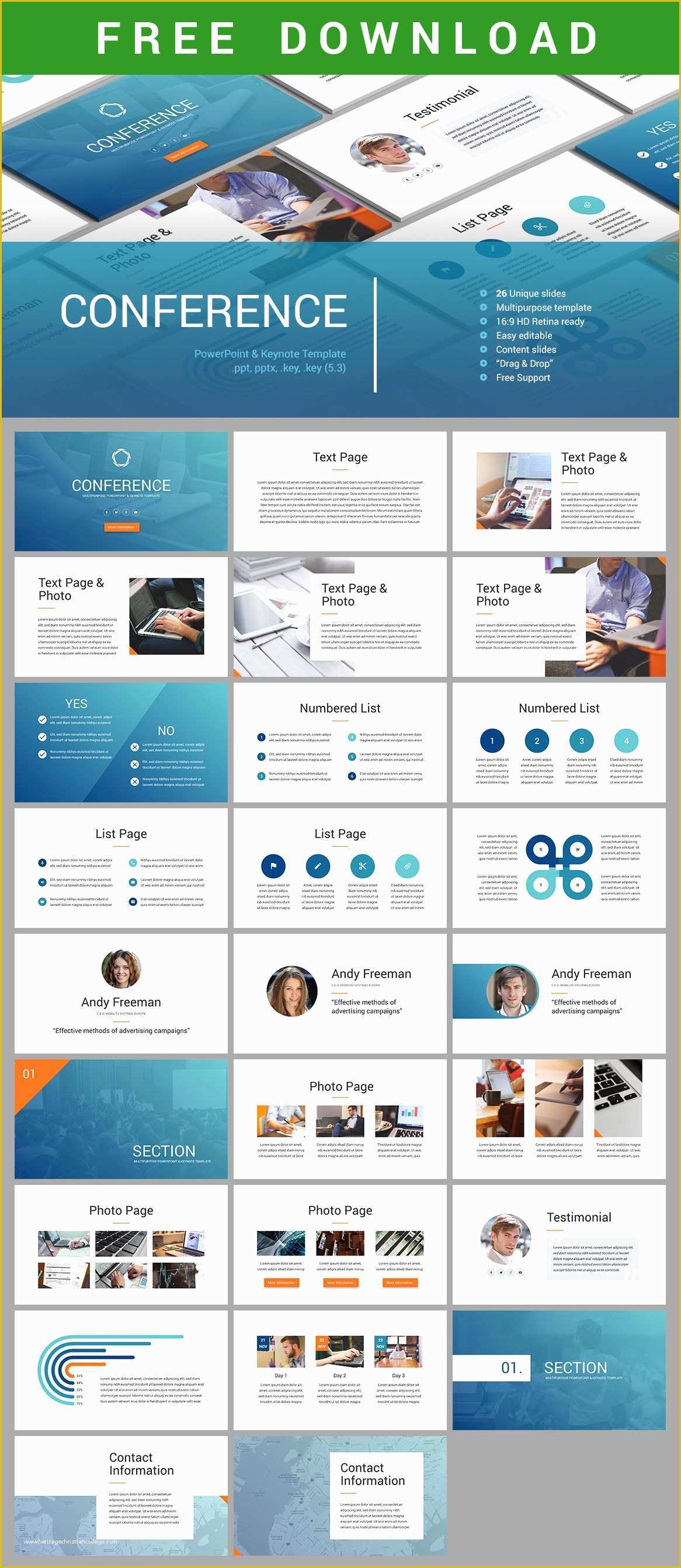 Free Keynote Templates Of Free Download Conference Powerpoint & Keynote Template