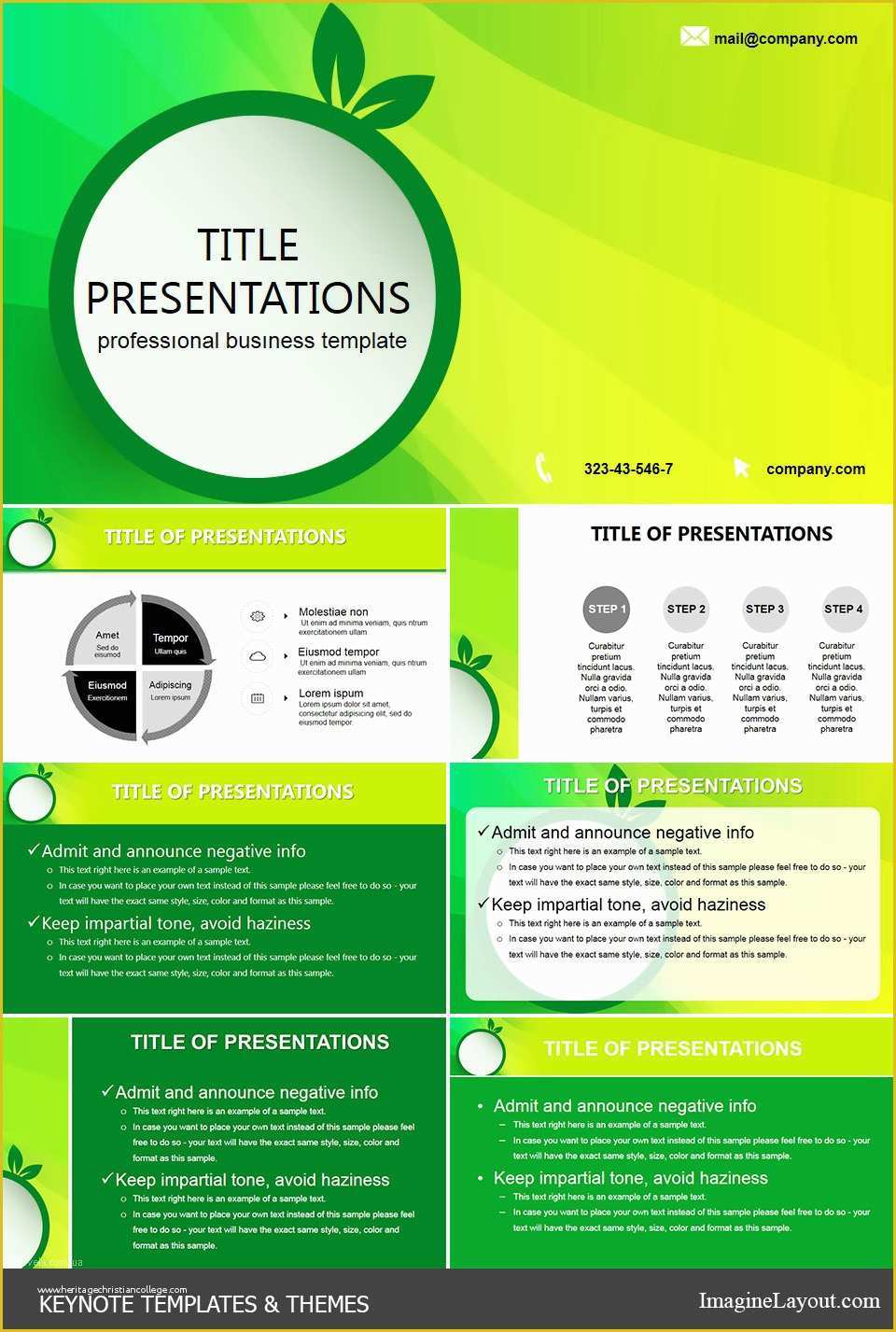 Free Keynote Templates Of Green Eco Lightning Free Keynote themes Templates