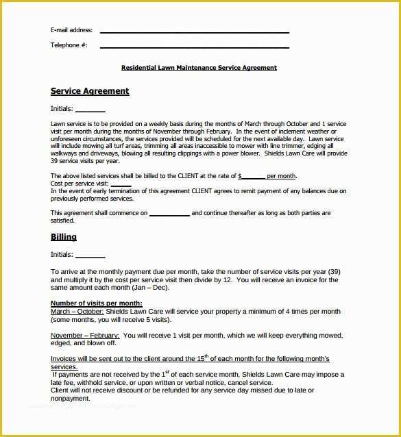 Free Landscape Maintenance Contract Template Of 10 Lawn Service Contract Templates to Download for Free