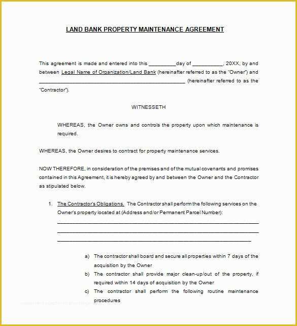 Free Landscape Maintenance Contract Template Of 12 Maintenance Contract Templates Doc