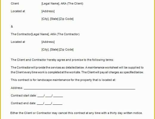 Free Landscape Maintenance Contract Template Of 12 Maintenance Contract Templates Doc