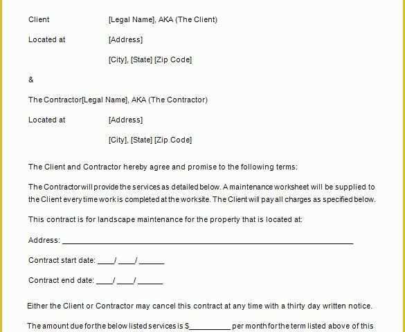 Free Landscape Maintenance Contract Template Of 12 Maintenance Contract Templates Doc