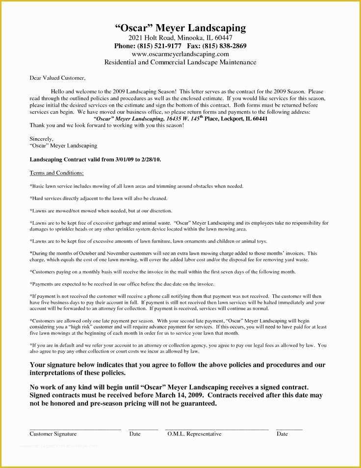 Free Landscape Maintenance Contract Template Of 25 Unique Contract Agreement Ideas On Pinterest
