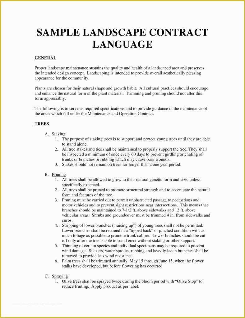 Free Landscape Maintenance Contract Template Of 6 Landscaping Services Contract Templates Pdf