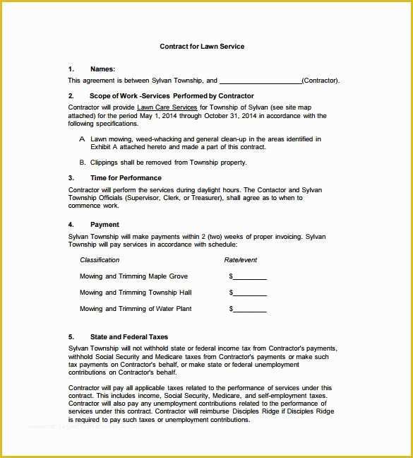Free Landscape Maintenance Contract Template Of 7 Lawn Service Contract Templates – Free Word Pdf