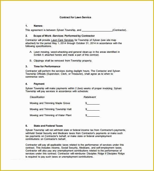 Free Landscape Maintenance Contract Template Of 7 Lawn Service Contract Templates – Free Word Pdf