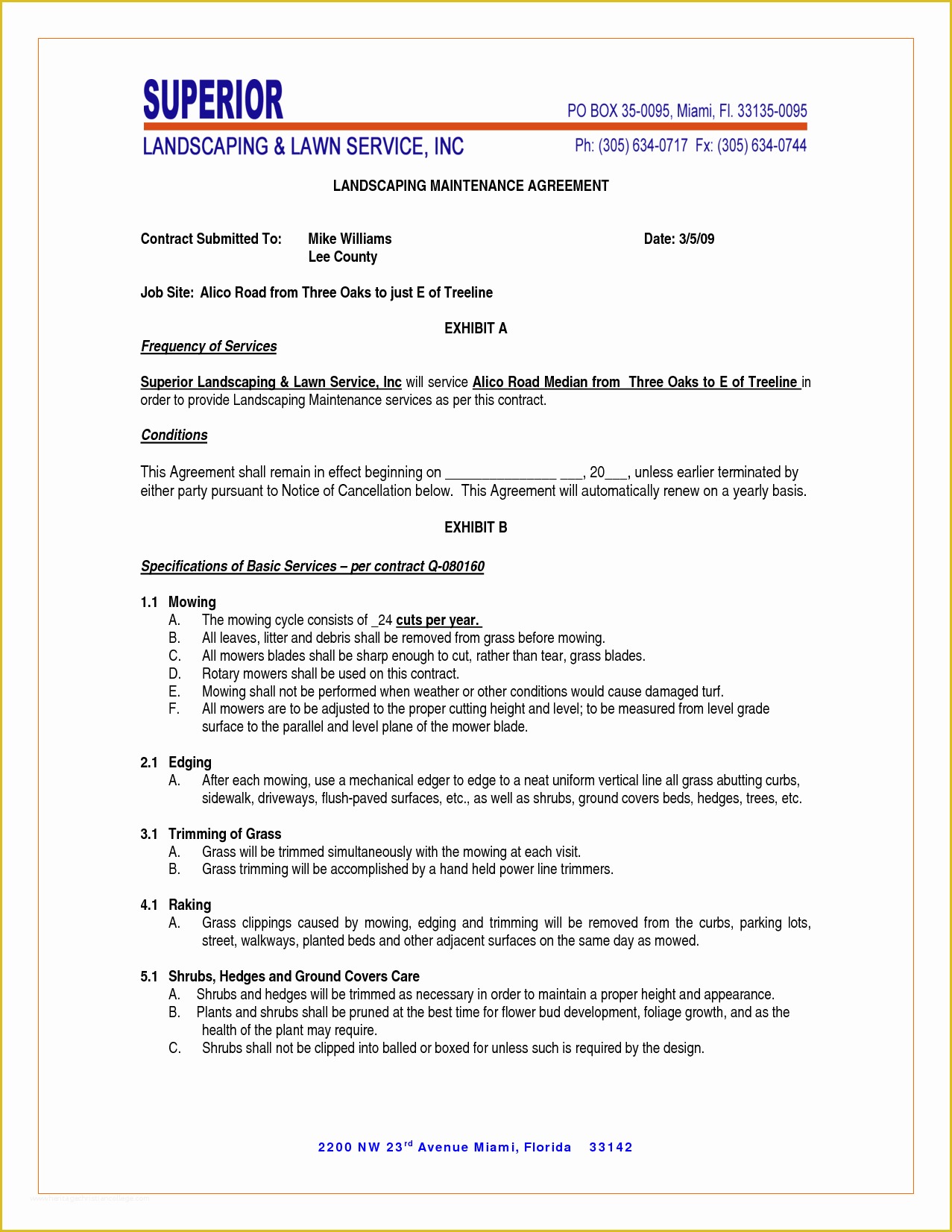 Free Landscape Maintenance Contract Template Of 8 Landscaping Contract Template