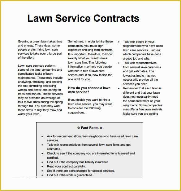 Free Landscape Maintenance Contract Template Of 9 Lawn Service Contract Templates Pdf Doc