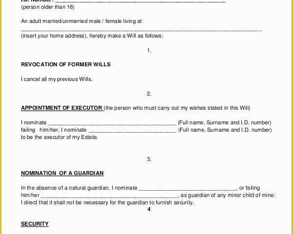 Free Last Will and Testament Template Pdf Of 7 Sample Last Will and Testament forms