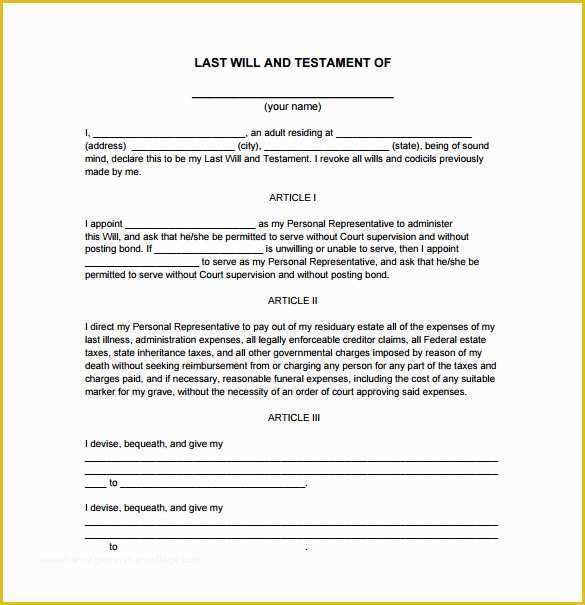 Free Last Will and Testament Template Pdf Of 7 Sample Last Will and Testament forms to Download