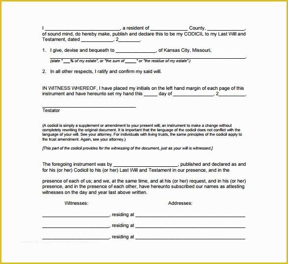 Free Last Will and Testament Template Pdf Of 7 Sample Last Will and Testament forms to Download