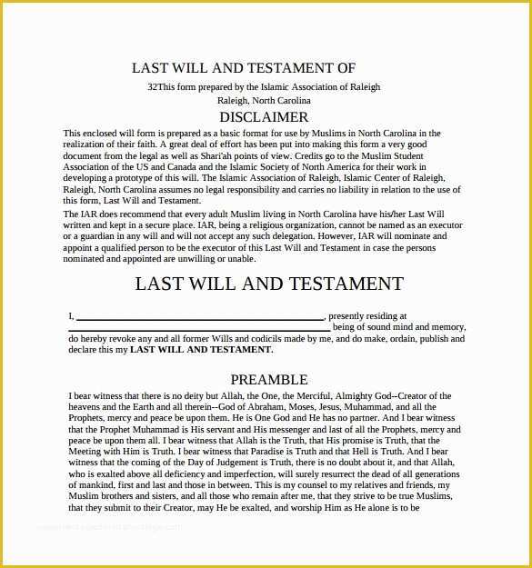 Free Last Will and Testament Template Pdf Of 8 Sample Last Will and Testament forms