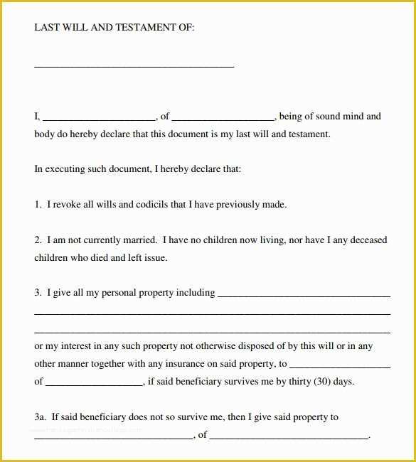 Free Last Will and Testament Template Pdf Of 9 Sample Last Will and Testament forms