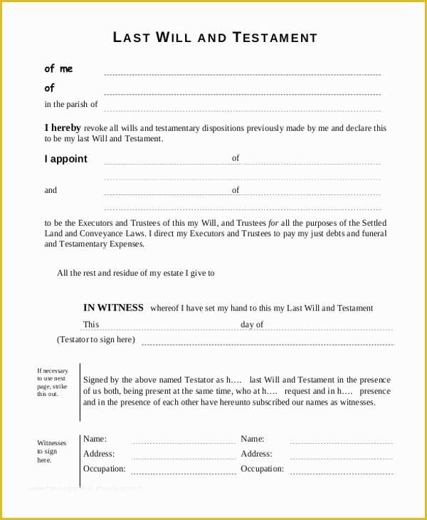 Free Last Will And Testament Template Pdf Of Free Printable Last Will Free Last Will And Testament Template Pdf Of Free Printable Last Will