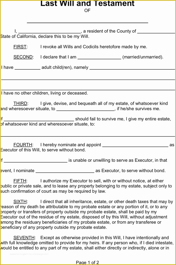 Free Last Will and Testament Template Pdf Of Last Will and Testament Template Free Template Download