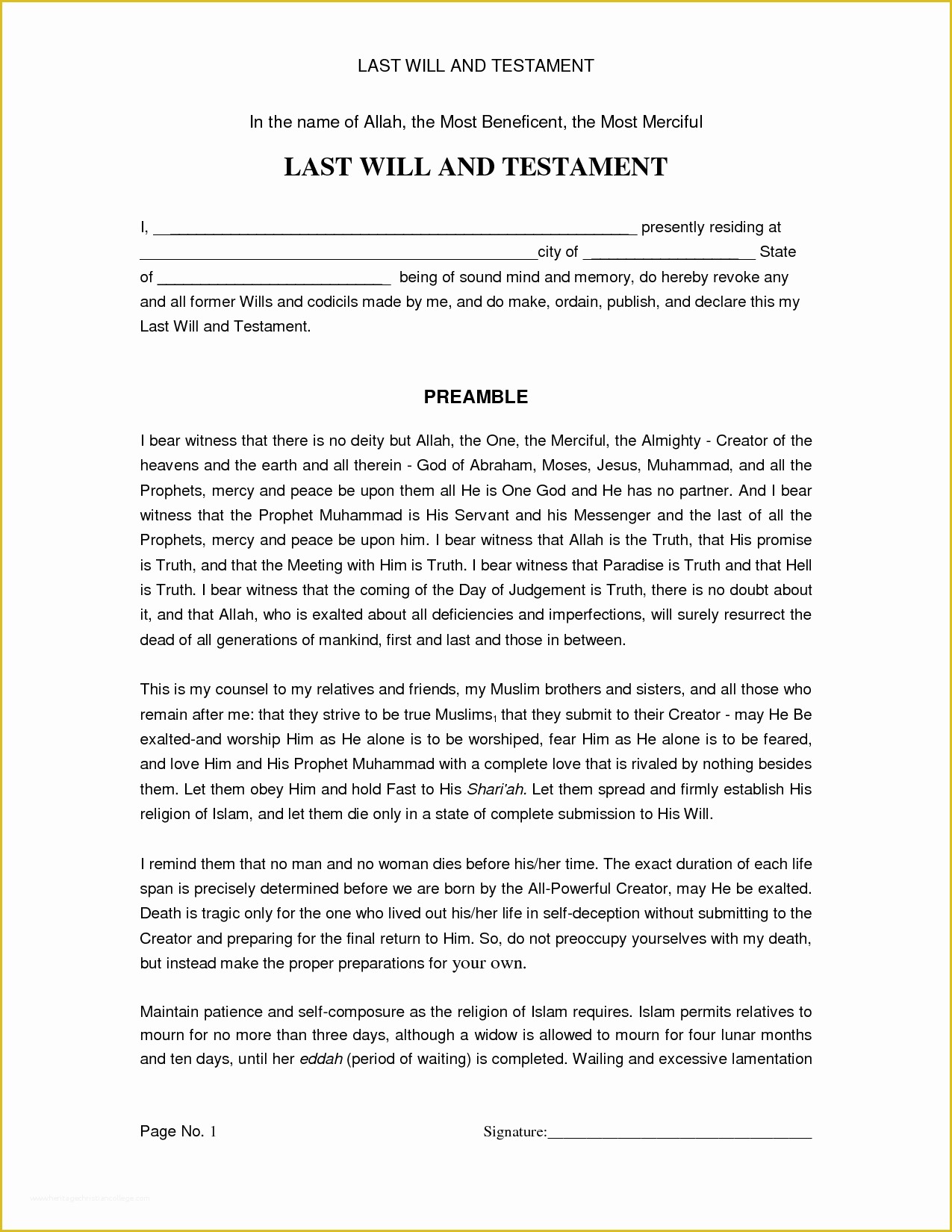 Free Last Will and Testament Template Pdf Of Last Will and Testament Template