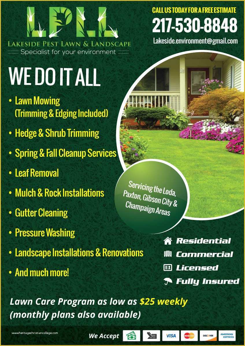 Printable Free Lawn Care Flyer Template For Microsoft Word