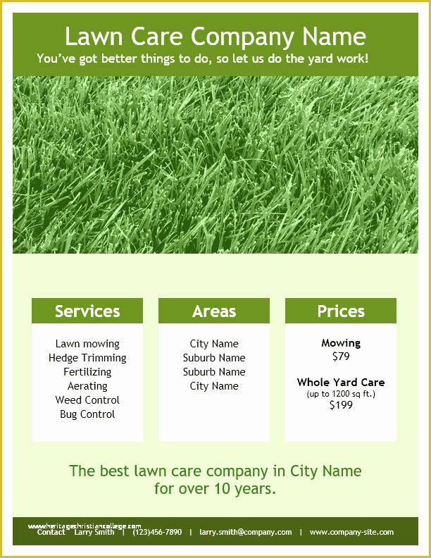 Free Lawn Care Flyer Templates Word Of Lawn Care Flyer Template for Word