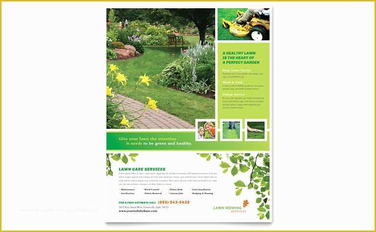 Free Lawn Care Flyer Templates Word Of Lawn Mowing Service Flyer Template Word & Publisher