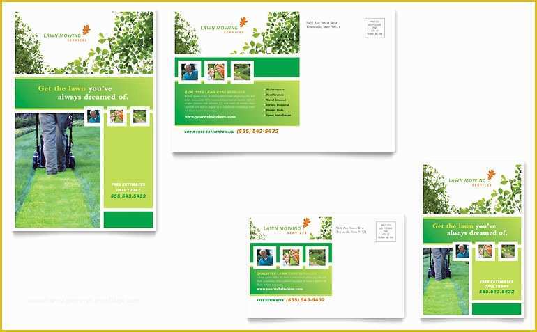 Free Lawn Care Flyer Templates Word Of Lawn Mowing Service Postcard Template Word & Publisher