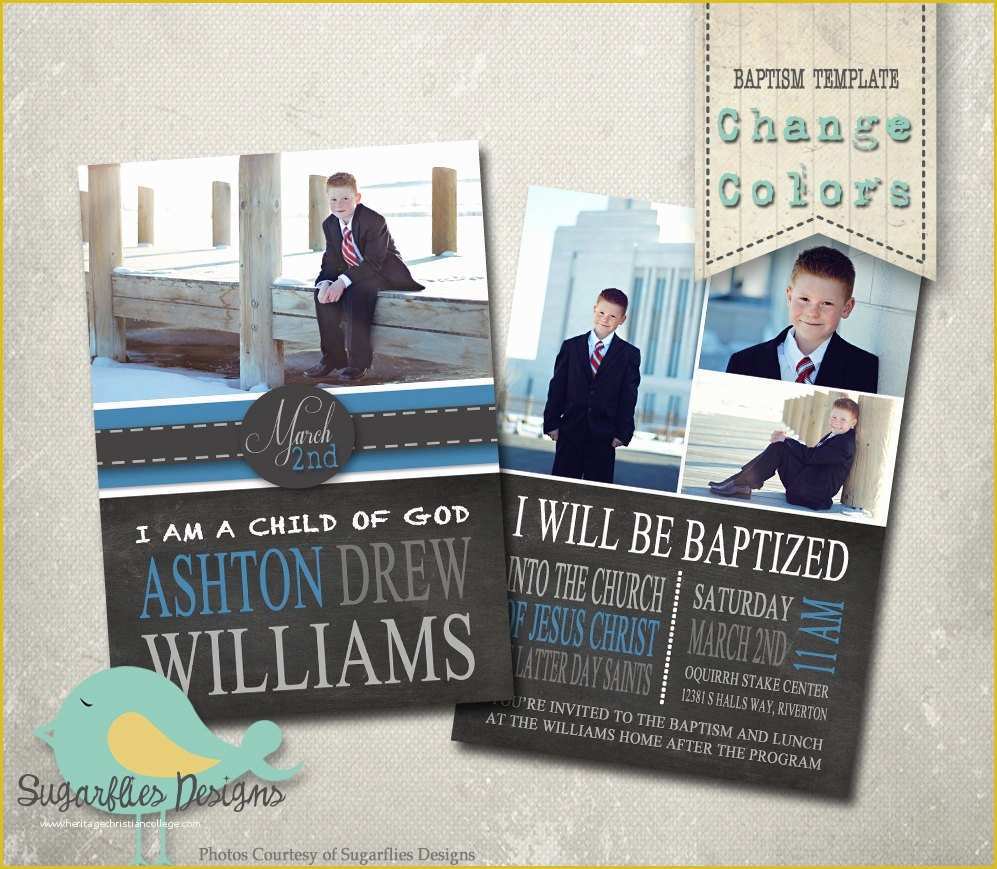 Free Lds Baptism Invitation Template Of Baptism Invitation Photoshop Template Baptism Boy 01