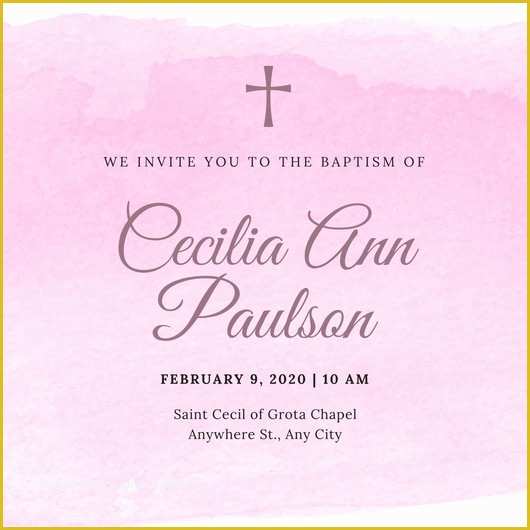 Free Lds Baptism Invitation Template Of Customize 162 Baptism Invitation Templates Online Canva