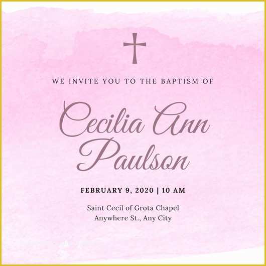 Free Lds Baptism Invitation Template Of Customize 162 Baptism Invitation Templates Online Canva