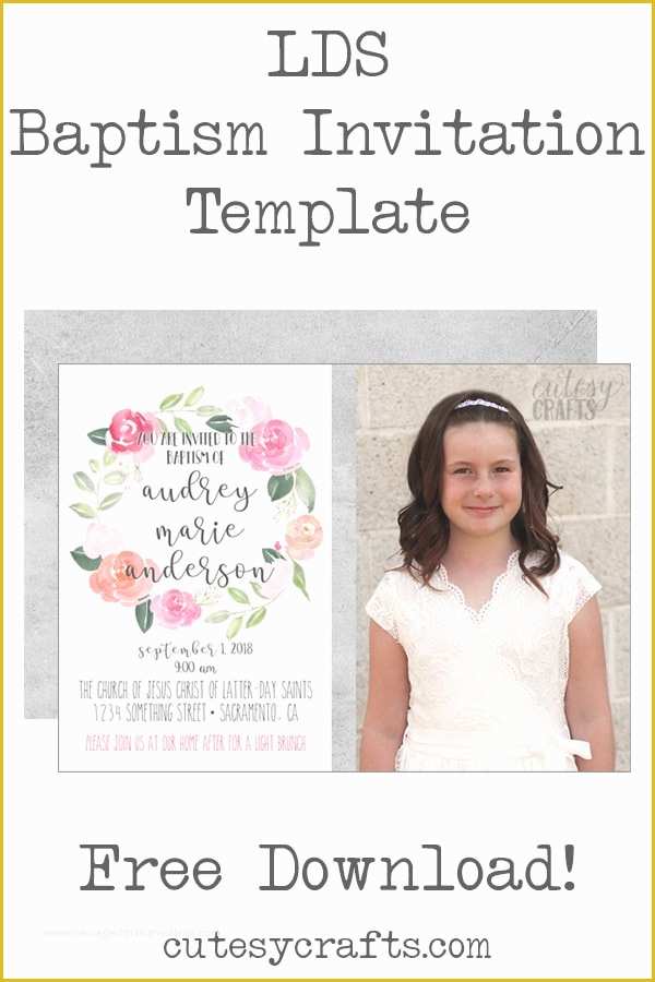 Free Lds Baptism Invitation Template Of Free Lds Baptism Invitation Template Cutesy Crafts