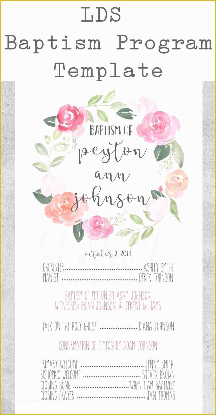 Free Lds Baptism Invitation Template Of Free Lds Baptism Program Template Cutesy Crafts