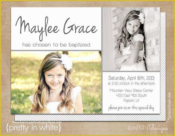 Free Lds Baptism Invitation Template Of Lds Baptism Invitation Modern Girl Baptism Invitation