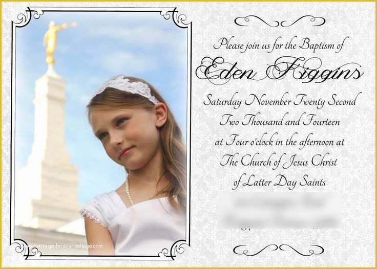 Free Lds Baptism Invitation Template Of Lds Baptism Invitations Templates Free