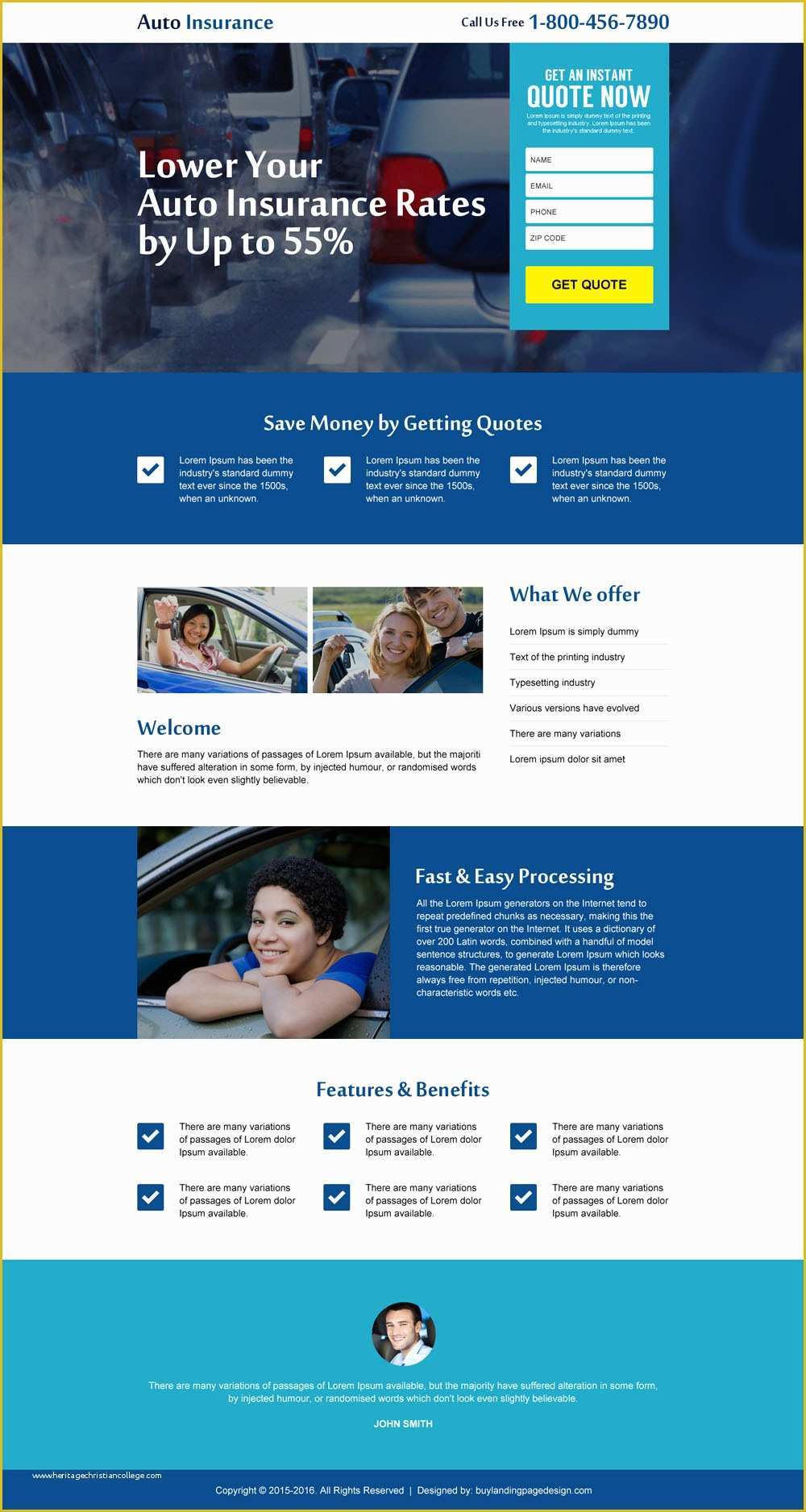 Free Lead Capture Page Templates Of Best Landing Pages to Capture Auto Insurance Leads and