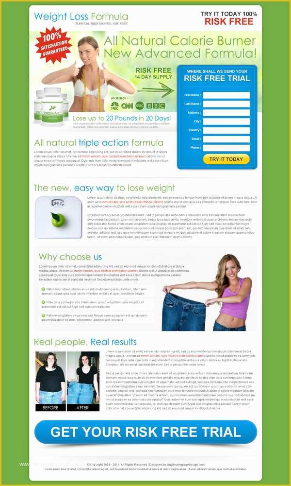 Free Lead Capture Page Templates Of Best Weight Loss Landing Page Design to Maximize Your
