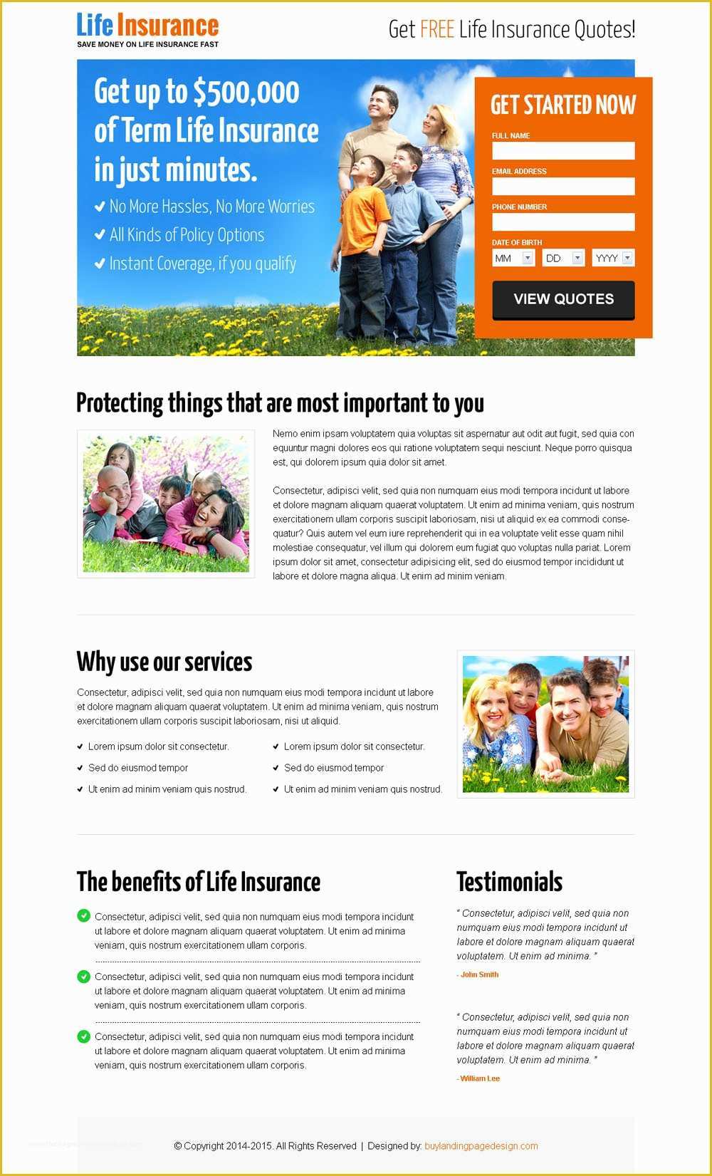 Free Lead Capture Page Templates Of Life Insurance Quote for Free Lp 011
