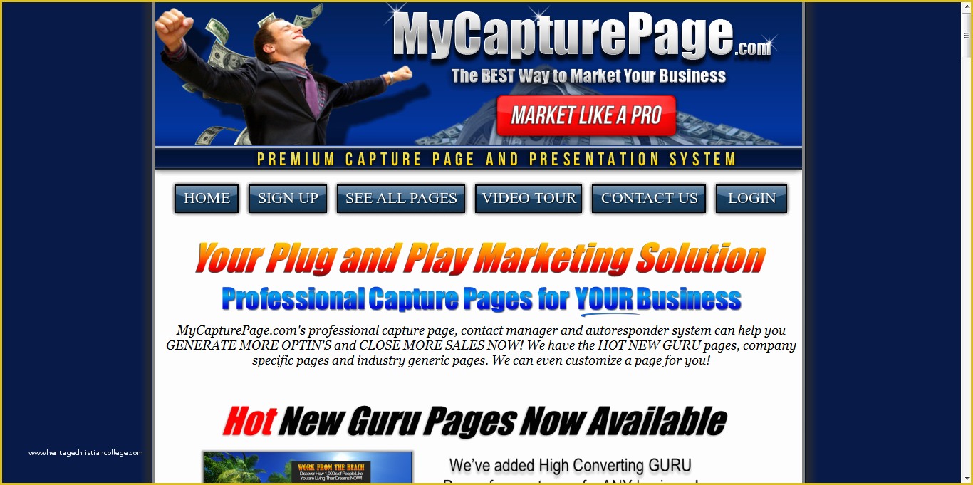 Free Lead Capture Page Templates Of Living the Dream