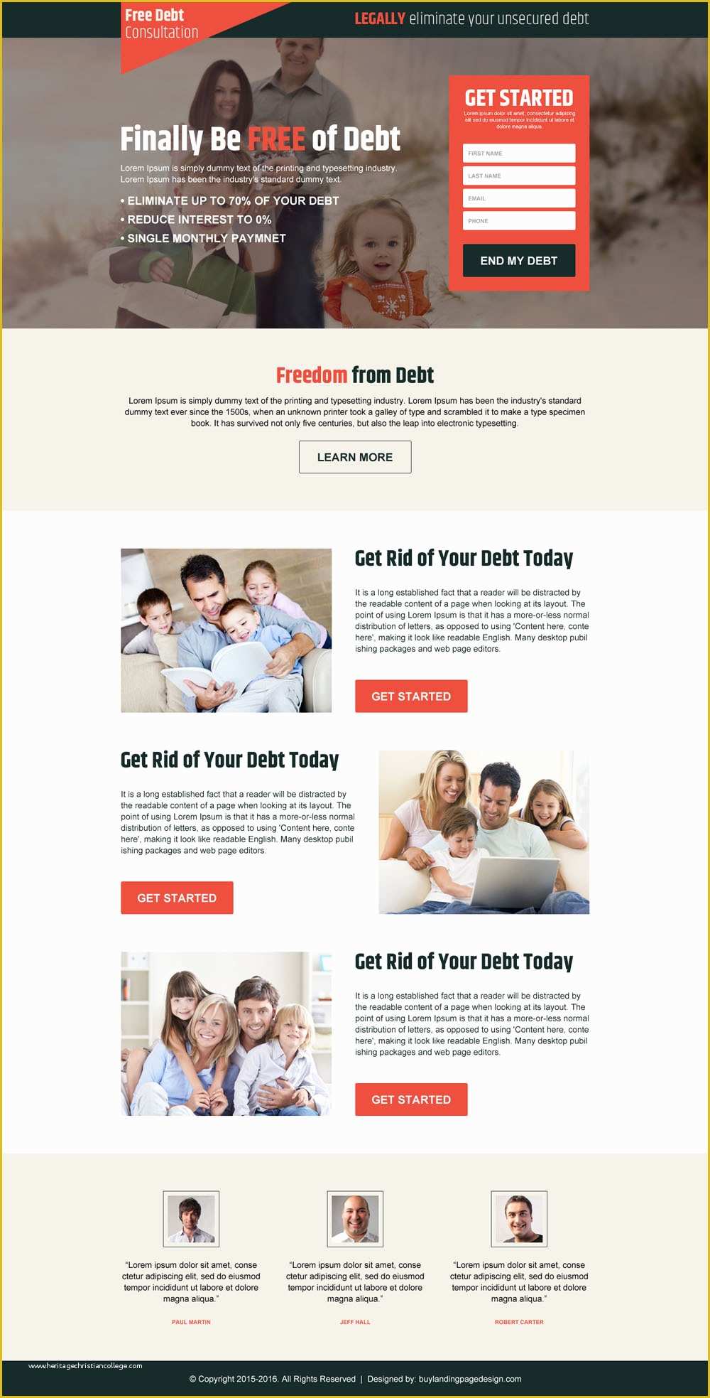 Free Lead Capture Page Templates Of Rid Of Your Debt Lead Generation Lp 43