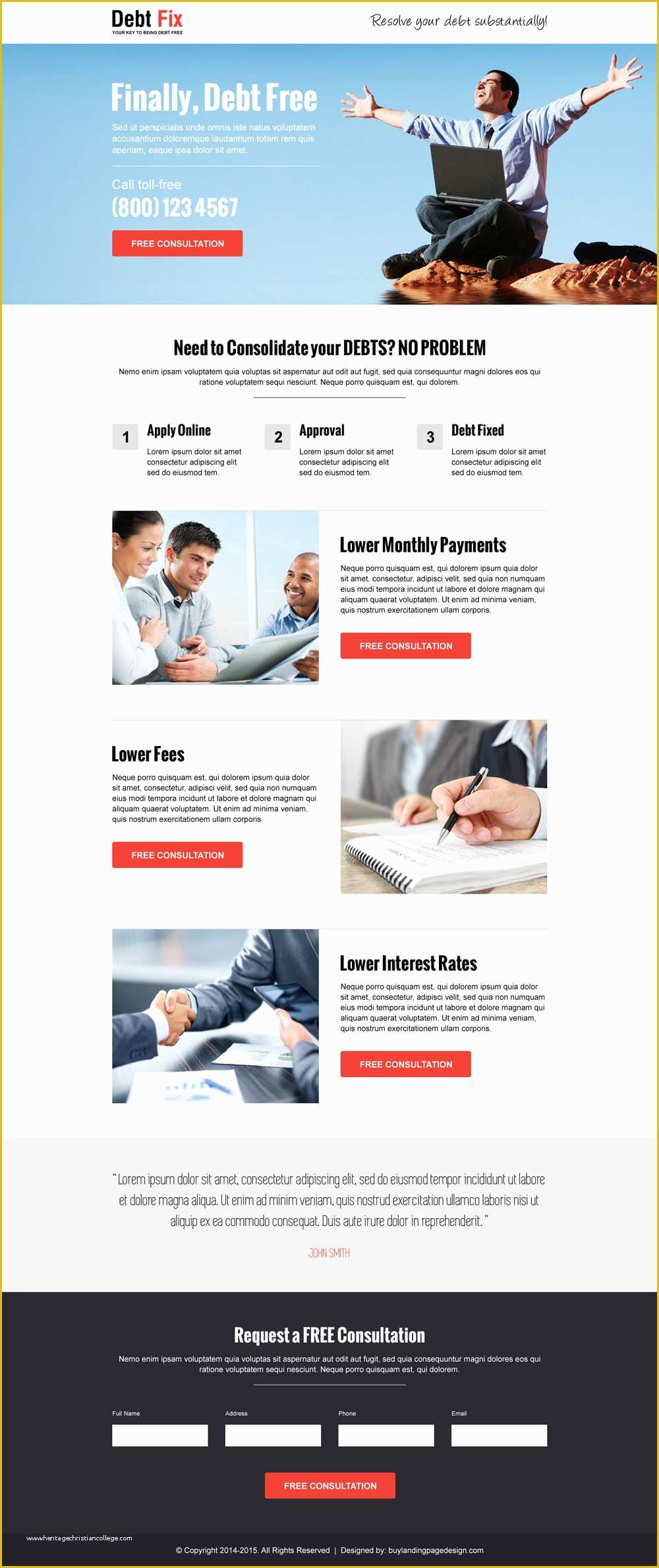 Free Lead Capture Page Templates Of top 20 Debt Landing Page Design for Your Debt Relief