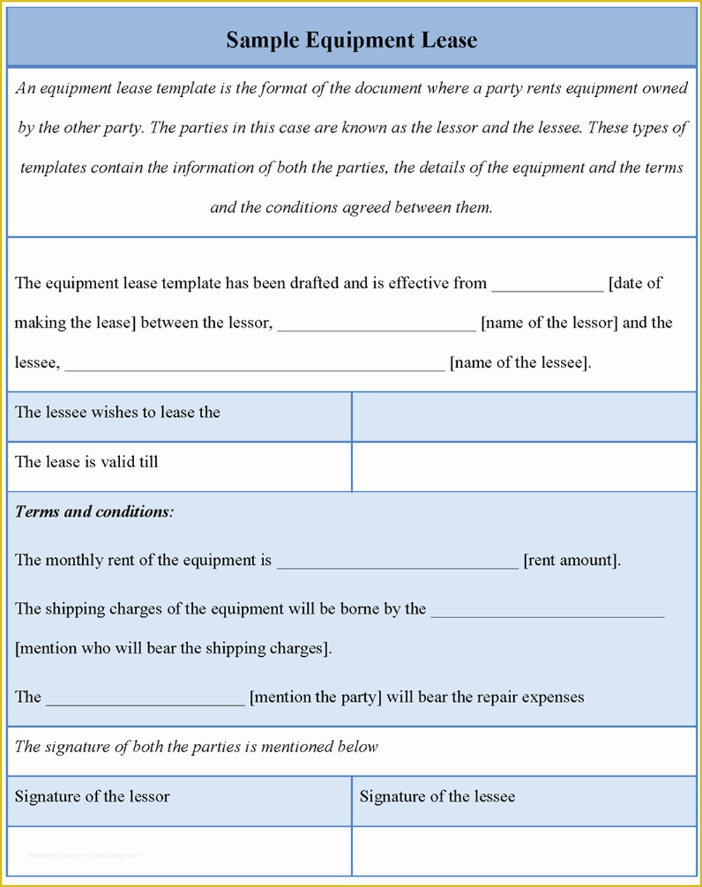 Free Lease Purchase Agreement Template Of 10 Best Of Equipment Rental Agreement Template Free