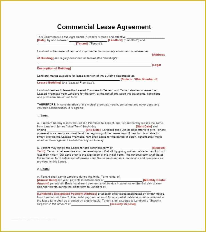 Free Lease Purchase Agreement Template Of 26 Free Mercial Lease Agreement Templates Template Lab
