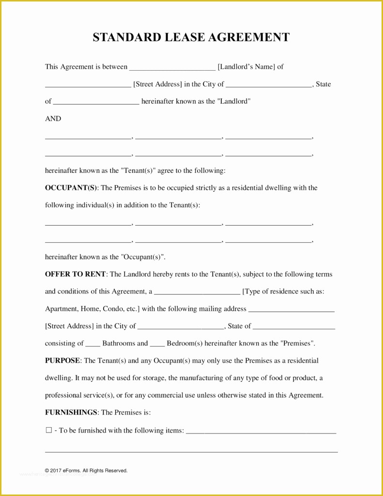 Free Lease Purchase Agreement Template Of Free Rental Lease Agreement Templates Residential