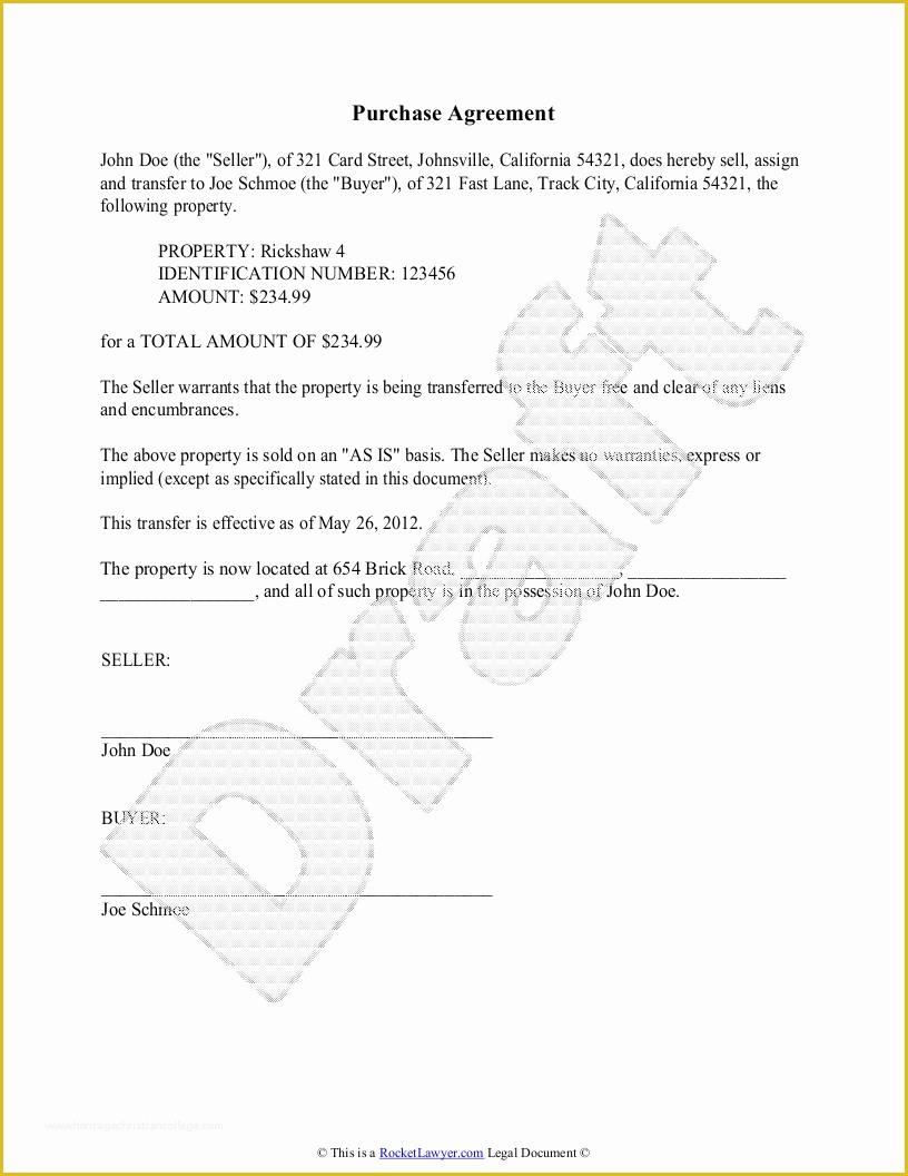 Free Lease Purchase Agreement Template Of Purchase Agreement Template Free Purchase Agreement