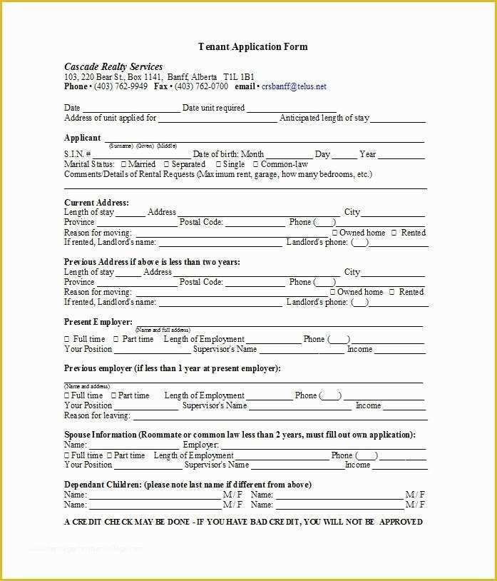 Free Lease Template Of 42 Free Rental Application forms & Lease Agreement