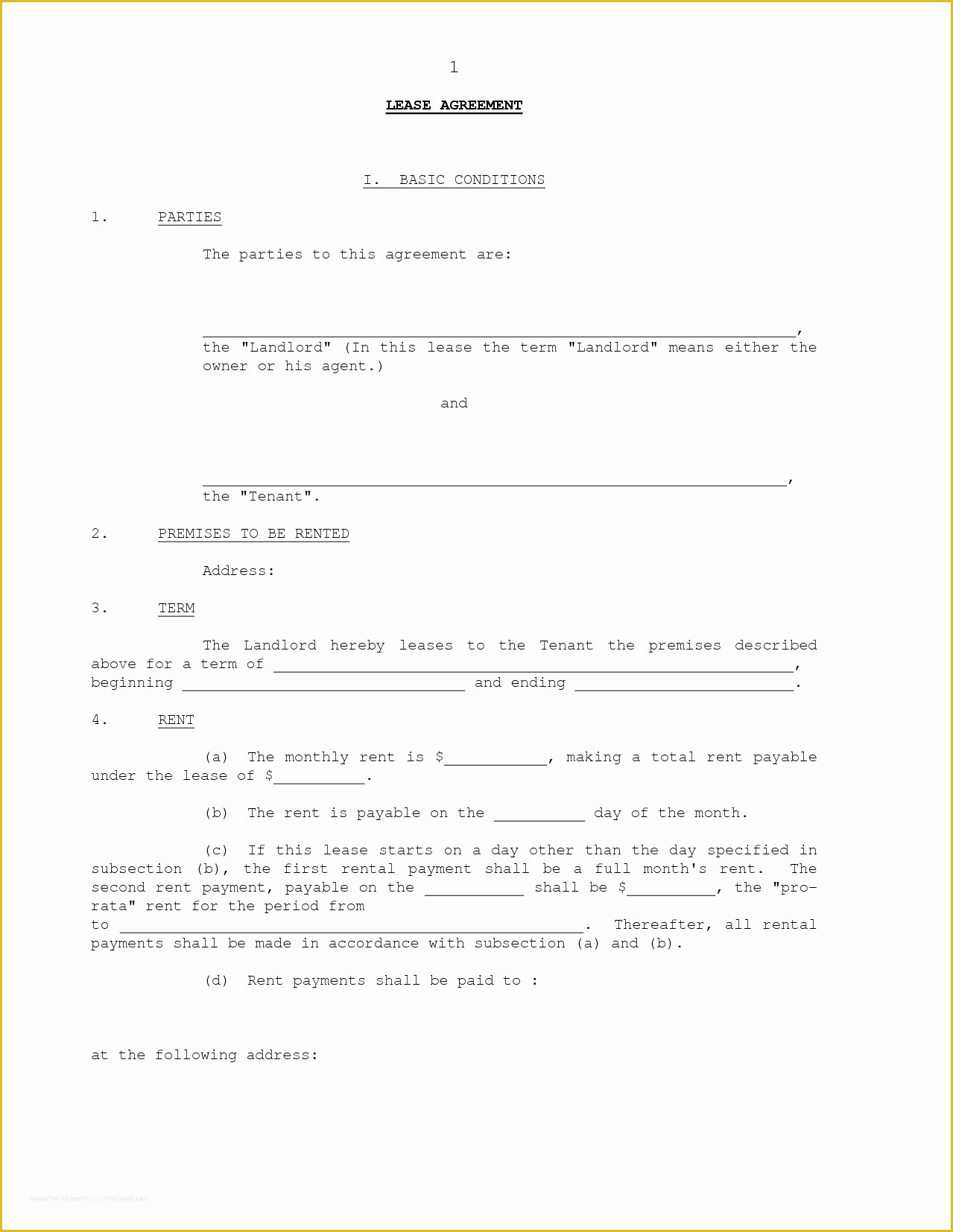 Free Lease Template Of Doc Free Simple Rental Agreement – Doc