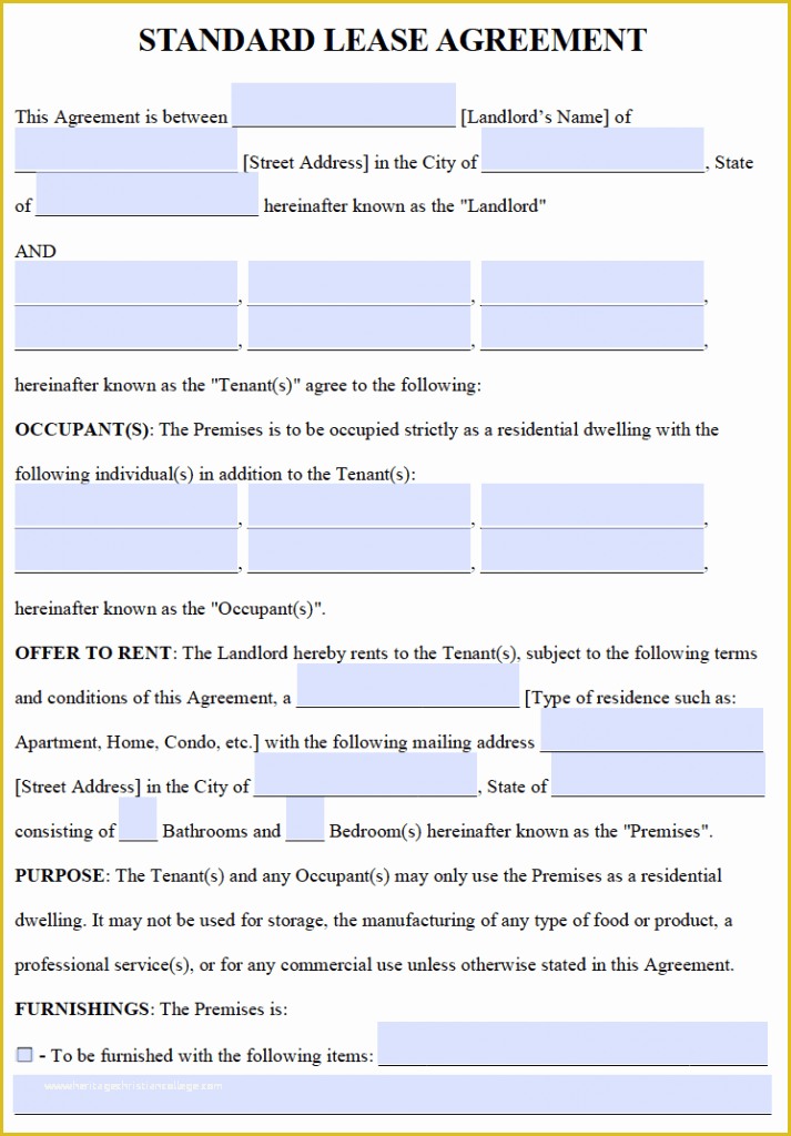 Free Lease Template Of Free Residential Lease Agreements – Pdf and Word Templates