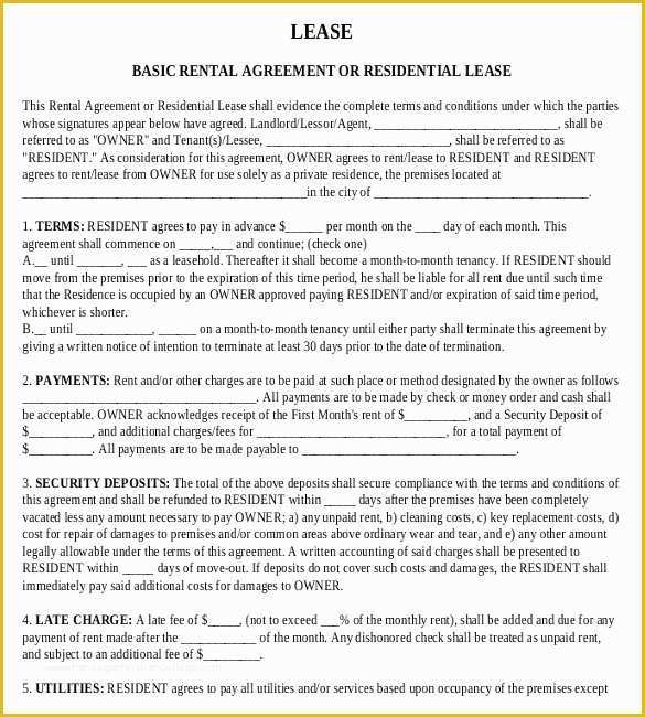 Free Lease Template Of Rental Agreement Templates – 15 Free Word Pdf Documents