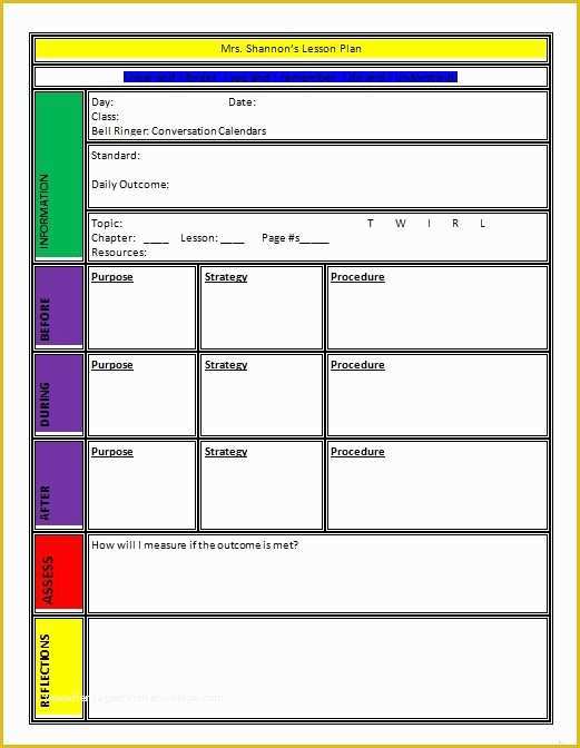 Free Lesson Plan Template Word Of 10 Lesson Plan Template Word Free Download Pdf Excel