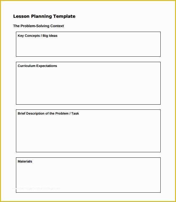 Free Lesson Plan Template Word Of 10 Sample Preschool Lesson Plan Templates