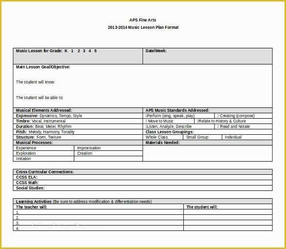 Free Lesson Plan Template Word Of 11 Microsoft Word Lesson Plan Templates