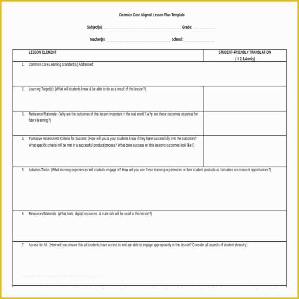 Free Lesson Plan Template Word Of 11 Microsoft Word Lesson Plan Templates
