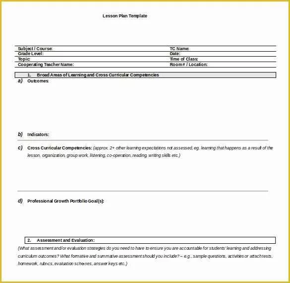 Free Lesson Plan Template Word Of 11 Microsoft Word Lesson Plan Templates